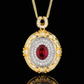 Ruby Anhänger mit Chopin Kette