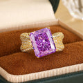 Ice-Flower Cut Lila Diamantring