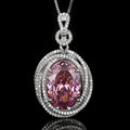 Weißes Gold Staubrosé Anhänger mit Chopard Kette