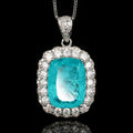 Paraiba Blau Anhänger mit Box Kette