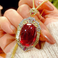 Ruby Anhänger mit Chopin Kette